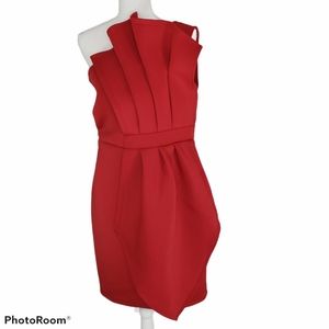 NWT NY & Co Red Pleated Cocktail Dress Large